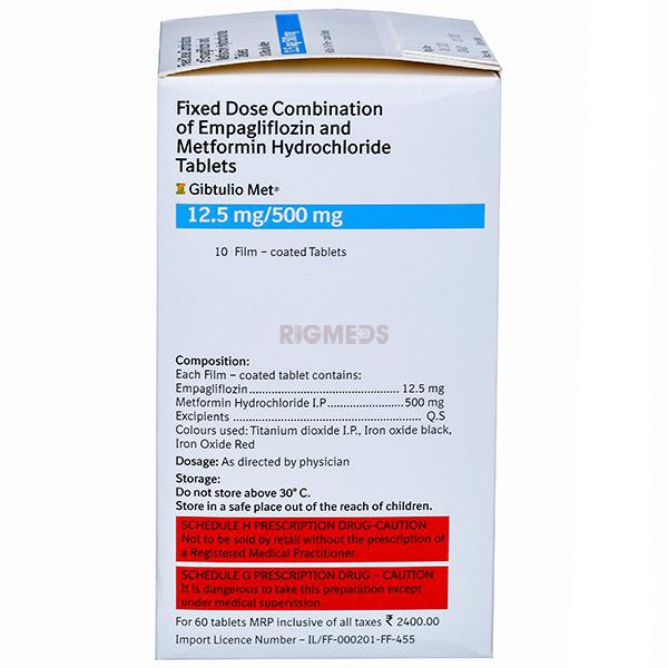 Gibtulio Met 12.5Mg/500Mg Tablet
