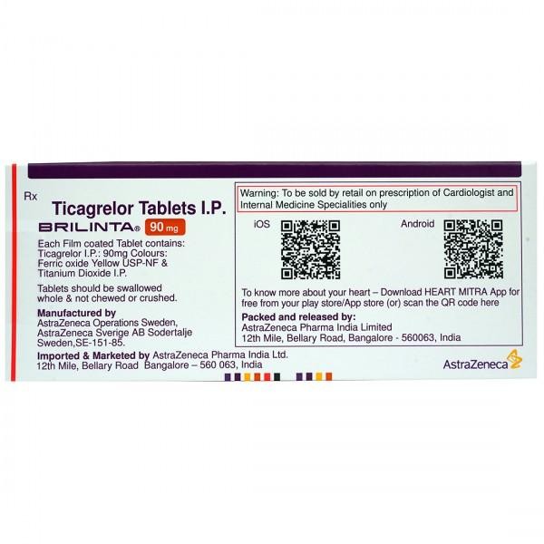 Brilinta 90Mg Tablet